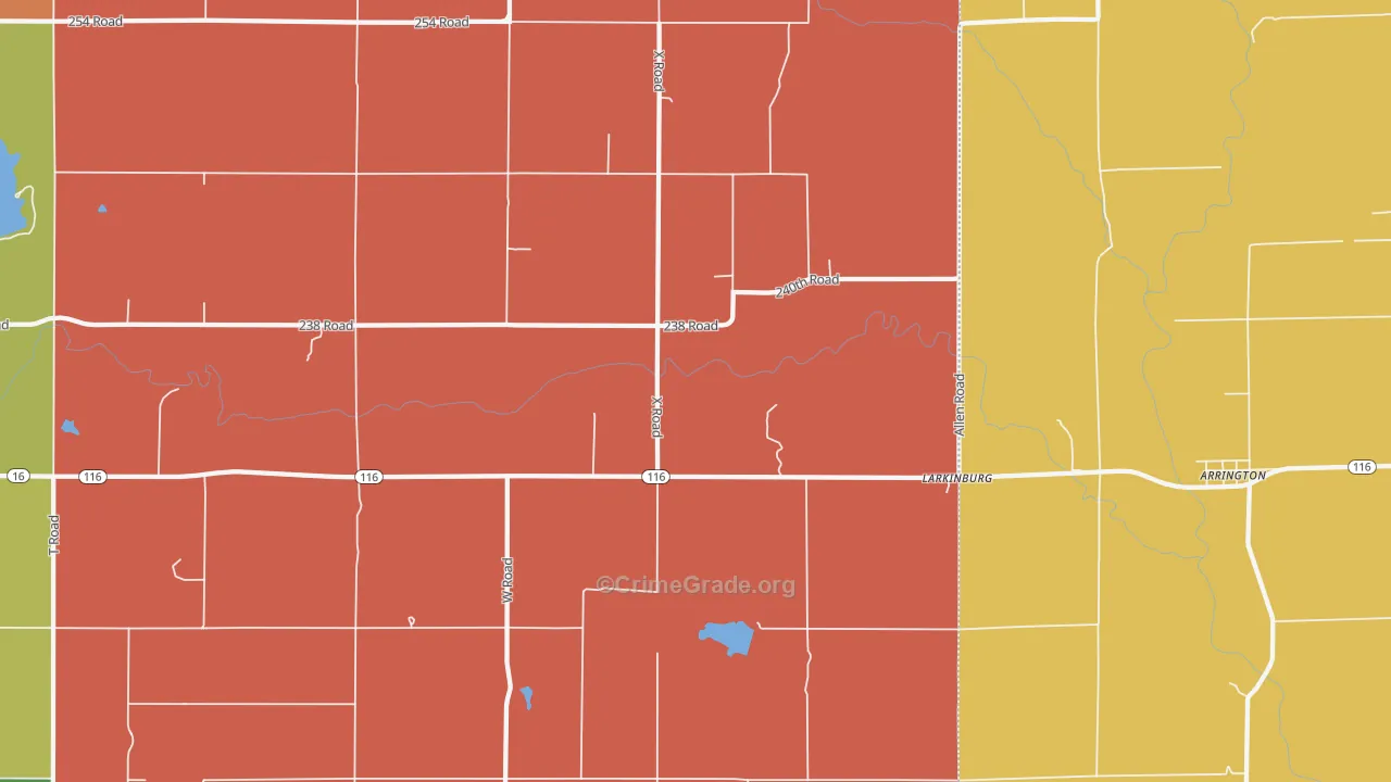 Larkinburg, KS Map of Murder Rates