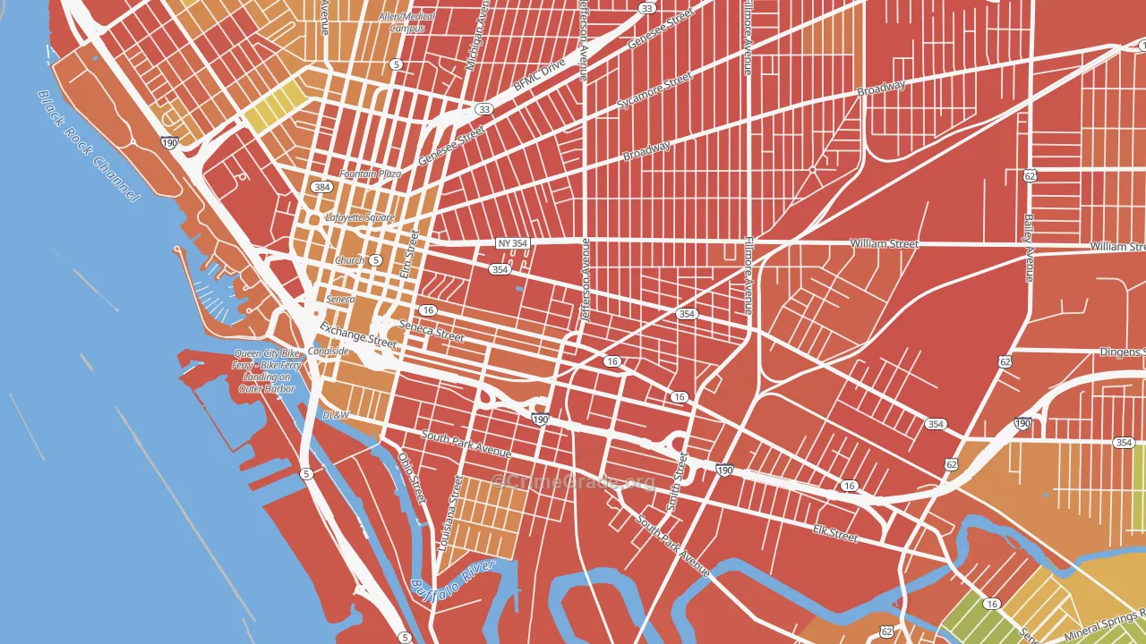 Larkinville, Buffalo, NY Map of Murder Rates