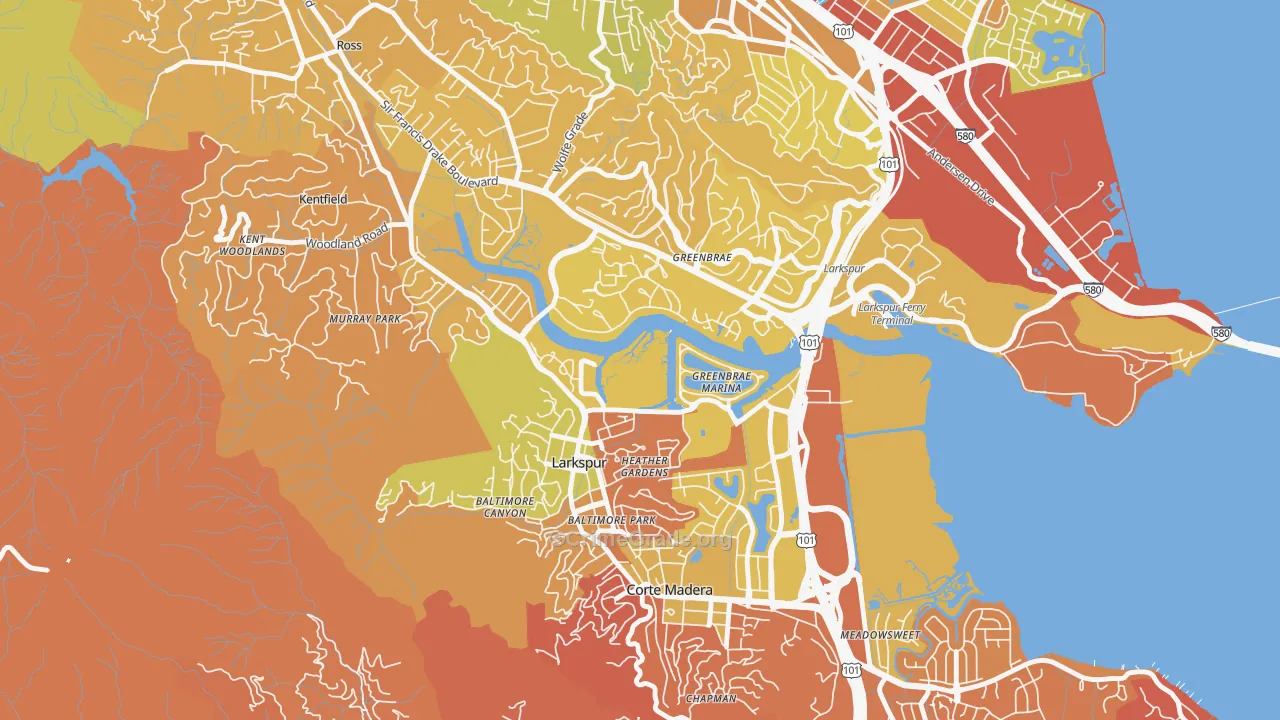 Larkspur, CA Map of Murder Rates