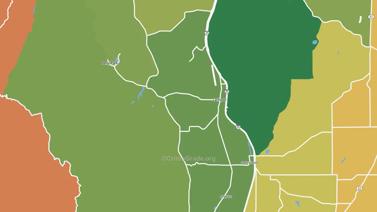 Larkspur, CO Map of Murder Rates