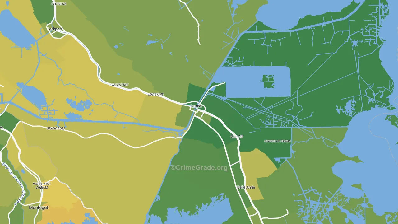 Larose, LA Map of Murder Rates