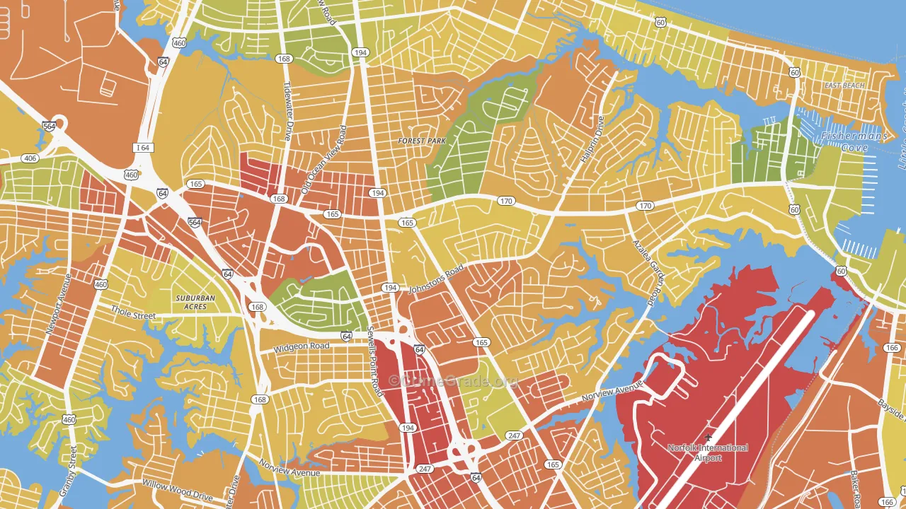 Larrymore Lawns, Norfolk, VA Map of Murder Rates