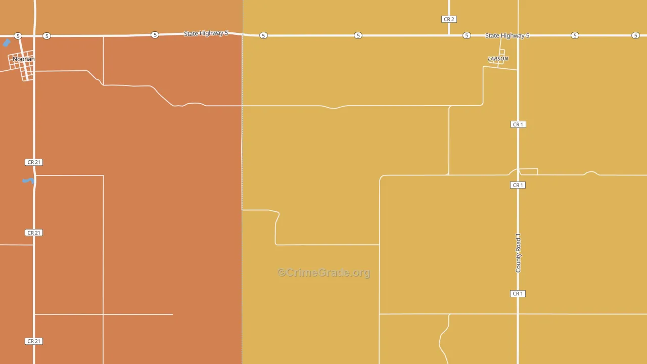 Larson, ND Map of Murder Rates