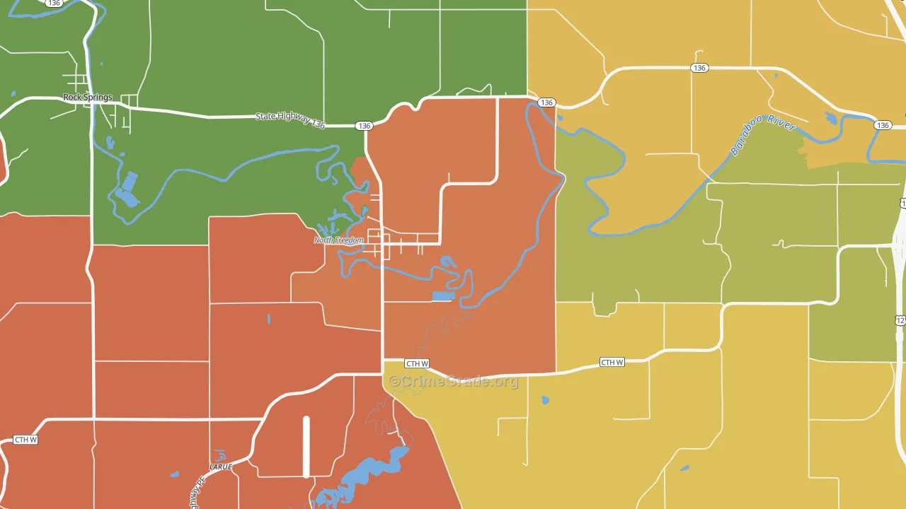 LaRue, WI Map of Murder Rates