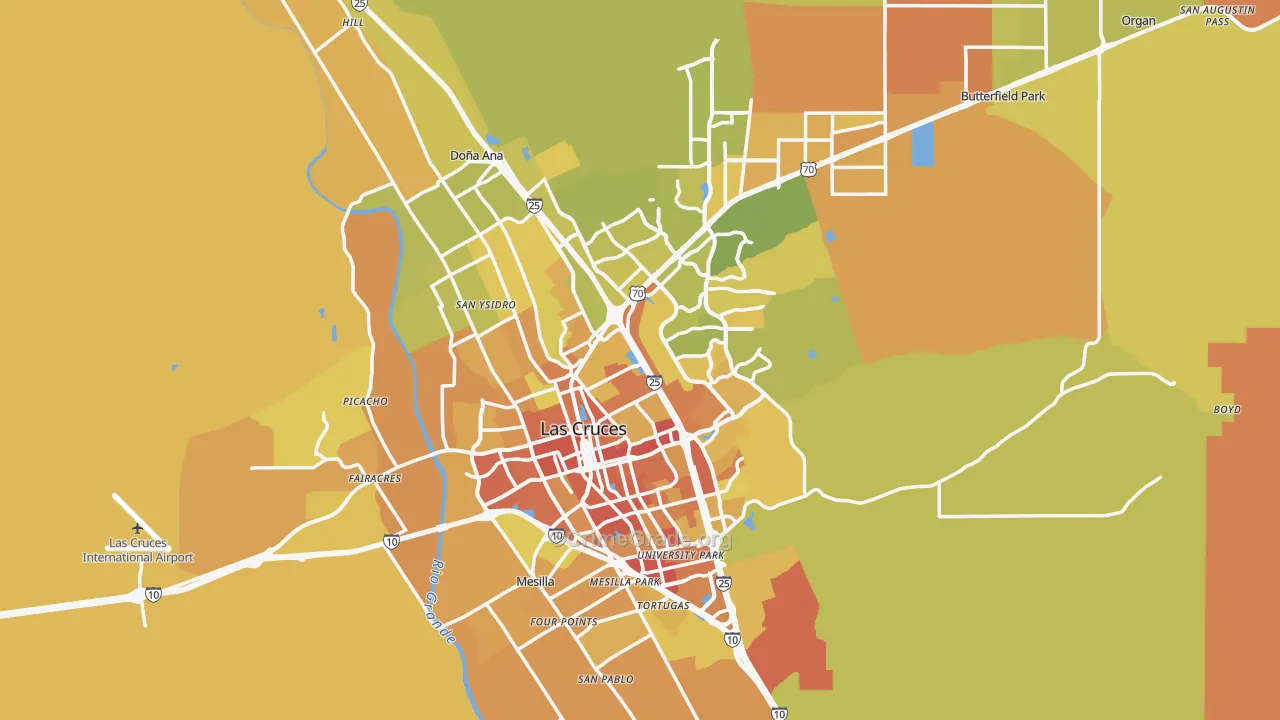 Las Cruces, NM Map of Murder Rates