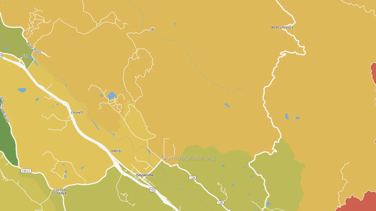 Las Lomas, CA Map of Murder Rates