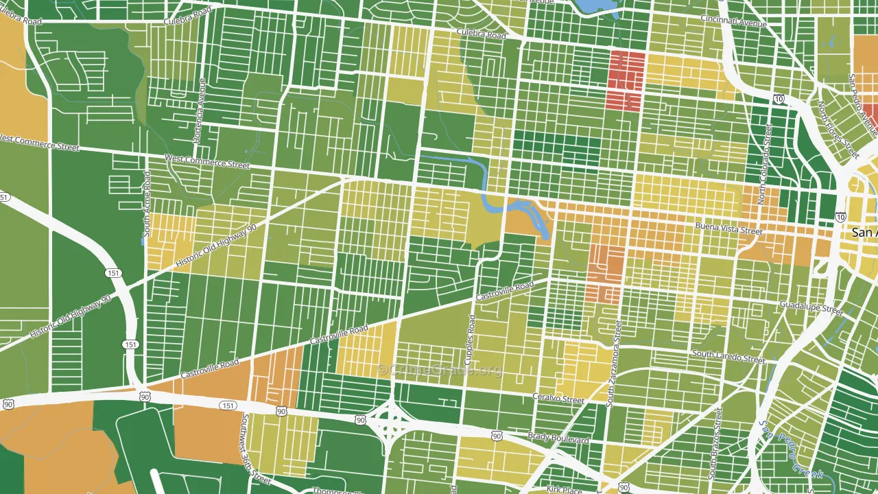 Las Palmas, San Antonio, TX Map of Murder Rates
