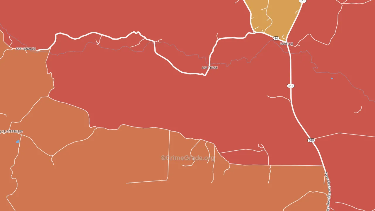 Las Tusas, NM Map of Murder Rates
