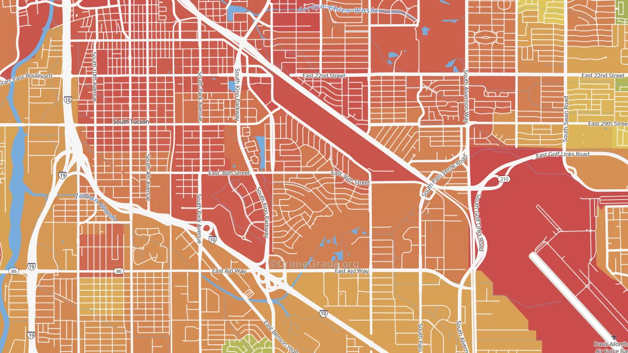 Las Vistas, Tucson, AZ Map of Murder Rates