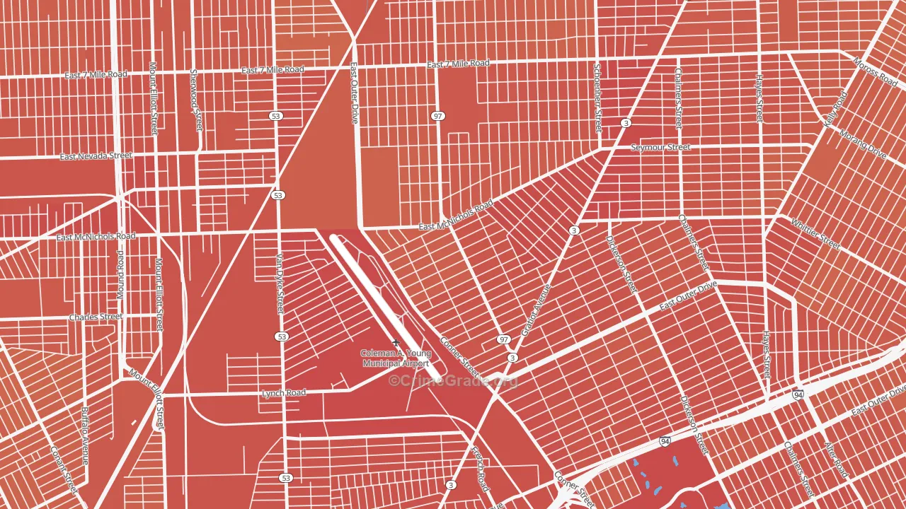 Lasalle College Park, Detroit, MI Map of Murder Rates