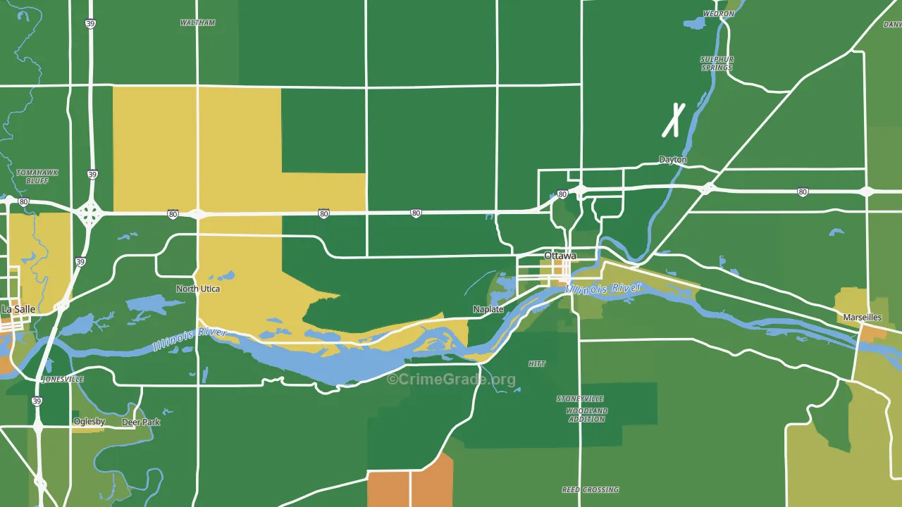 LaSalle County, IL Map of Murder Rates