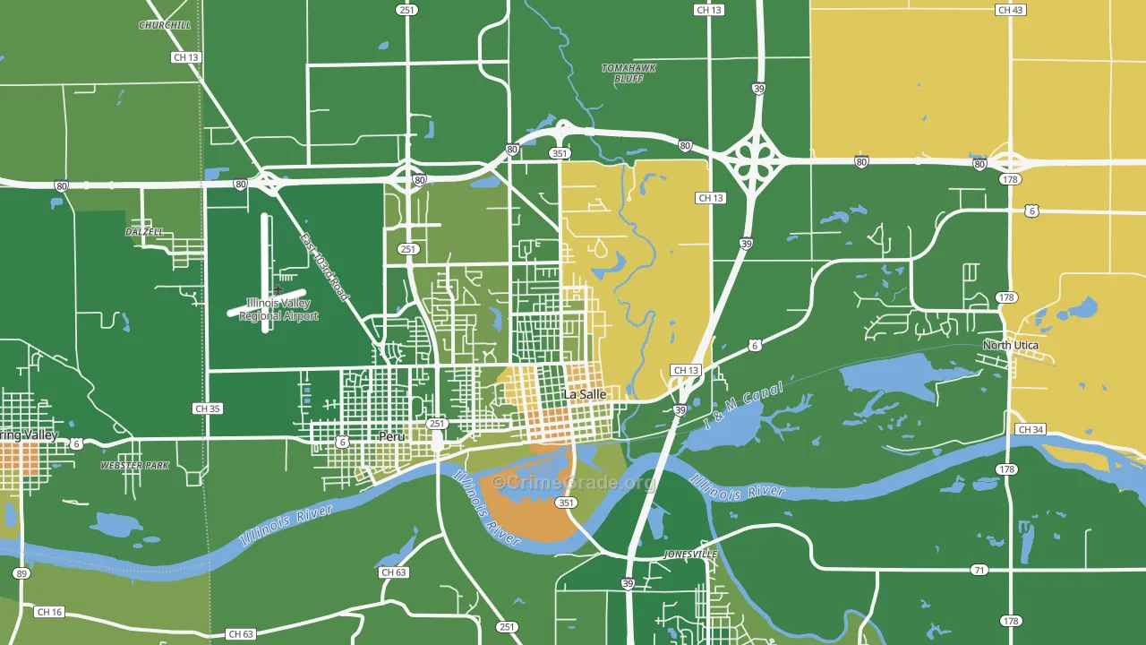 Lasalle, IL Map of Murder Rates