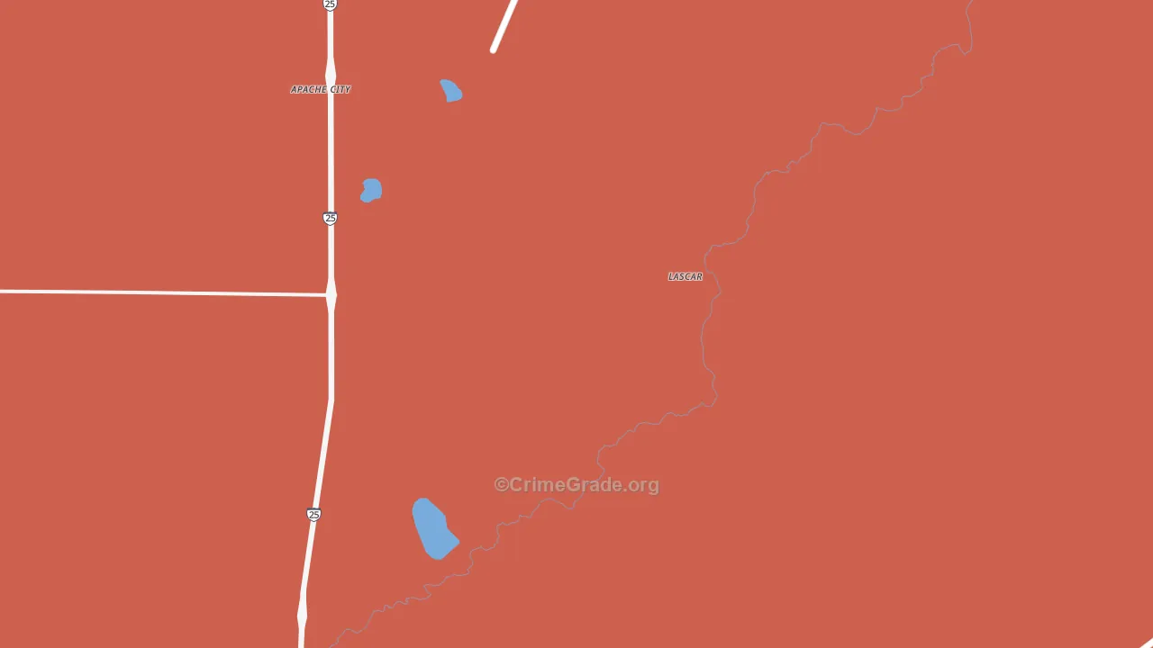 Lascar, CO Map of Murder Rates