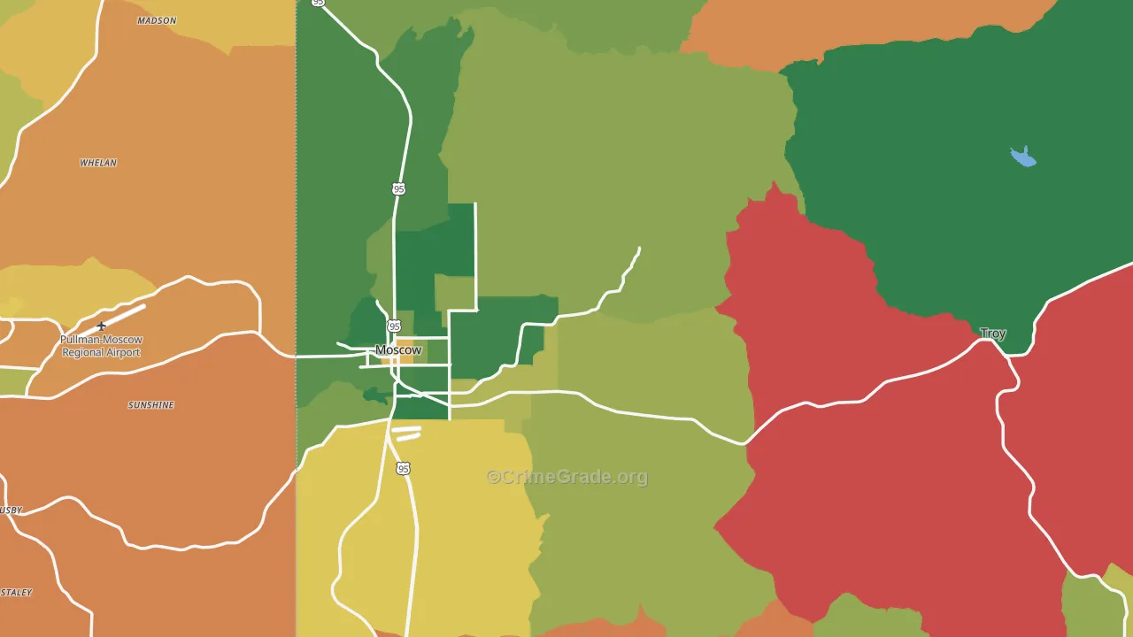 Latah County, ID Map of Murder Rates