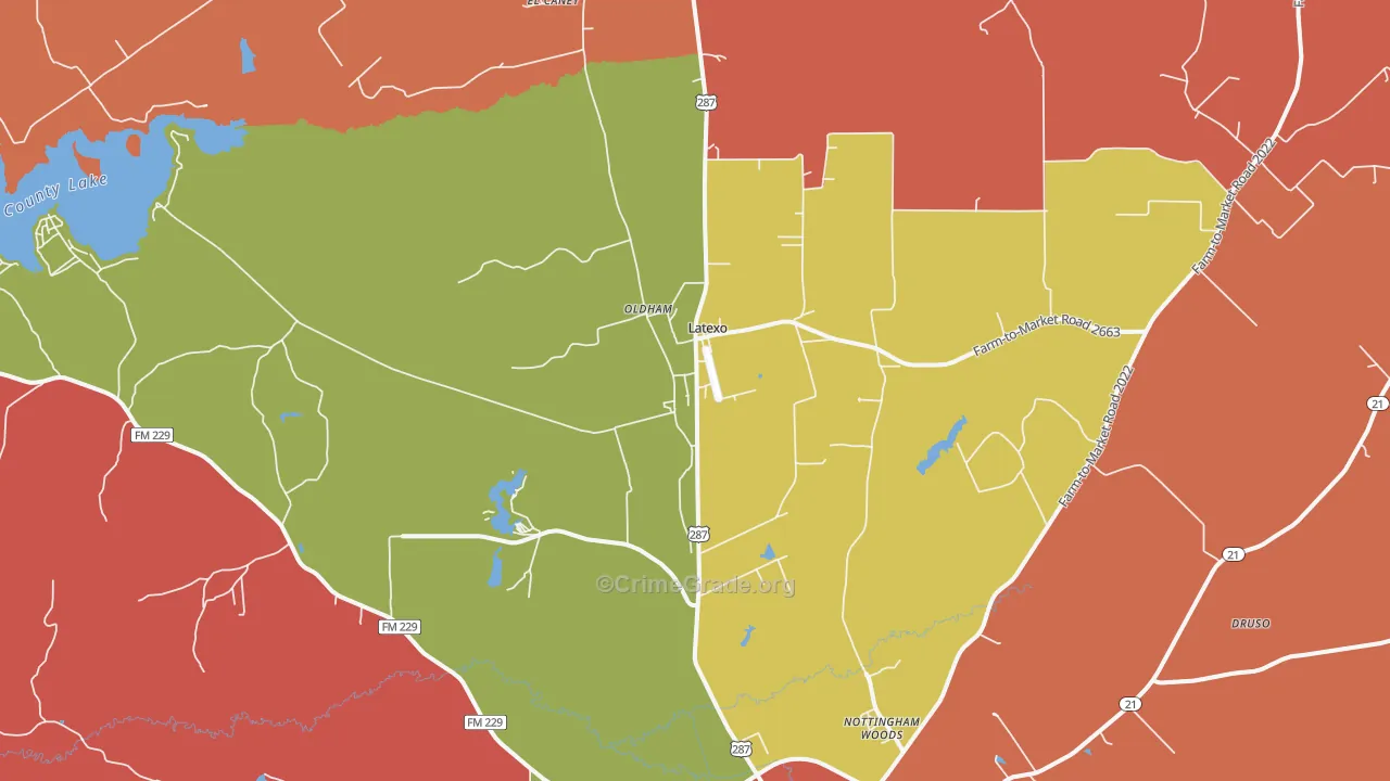 Latexo, TX Map of Murder Rates