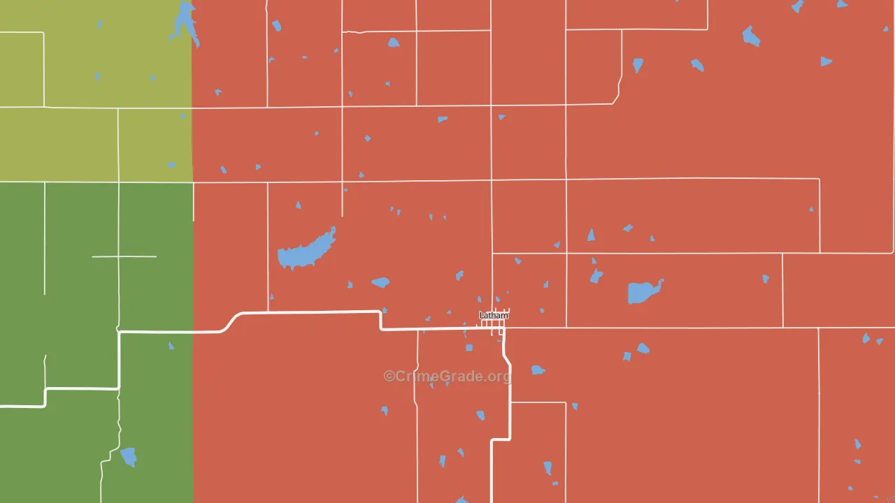 Latham, KS Map of Murder Rates