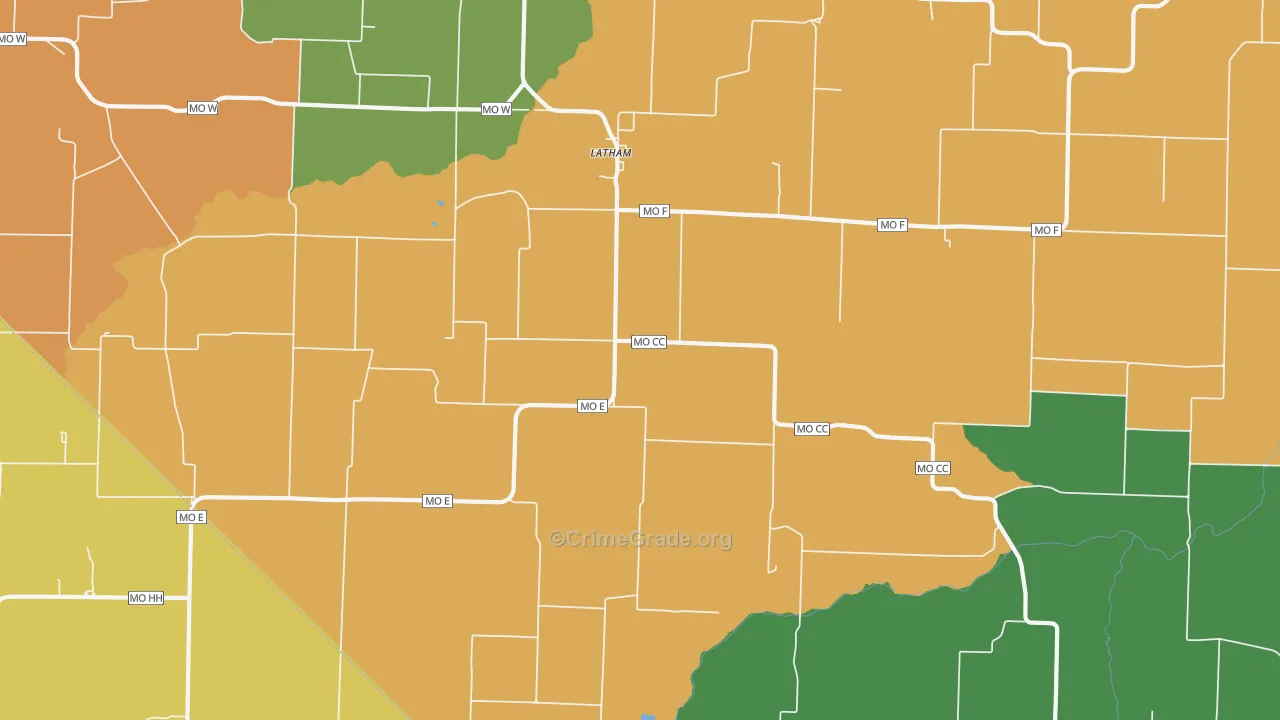 Latham, MO Map of Murder Rates