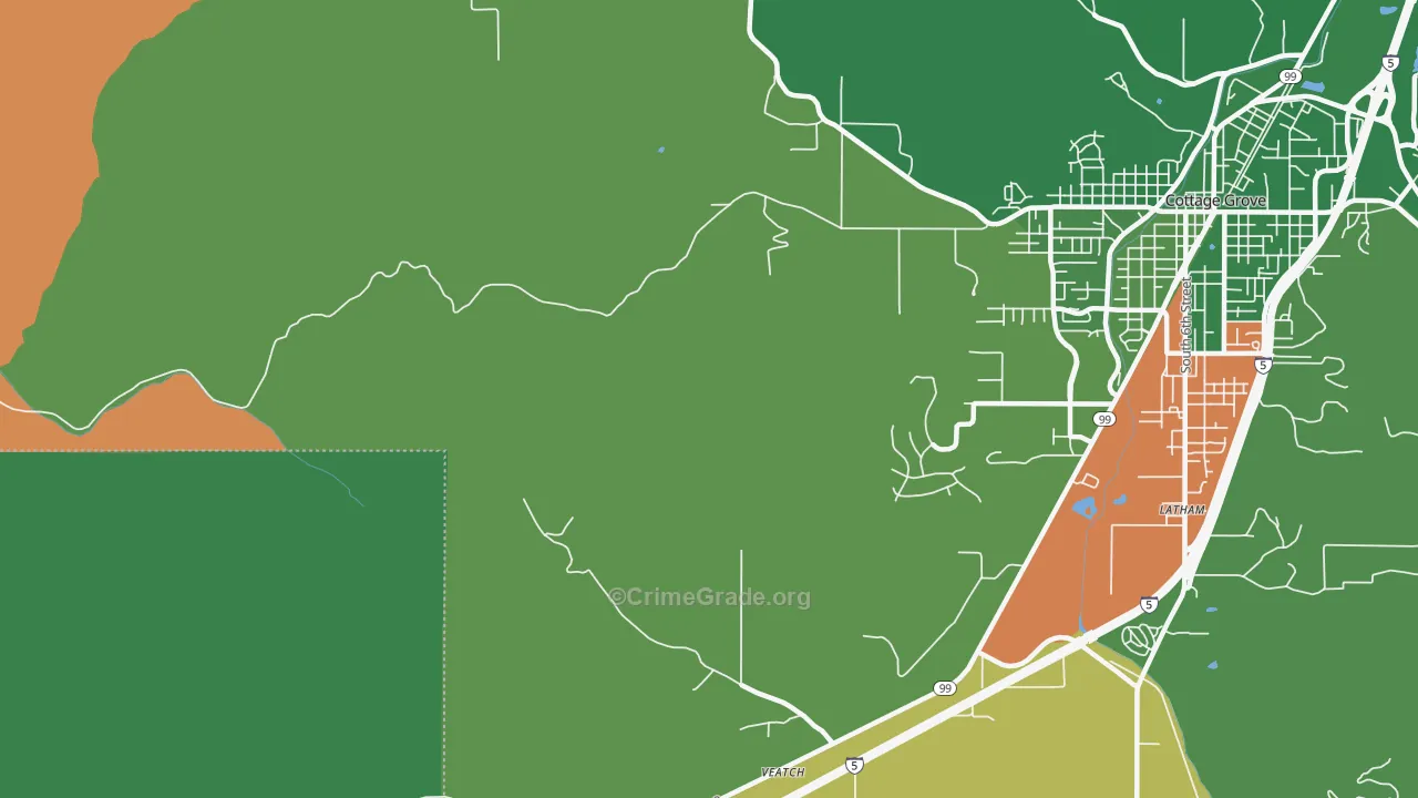 Latham, OR Map of Murder Rates