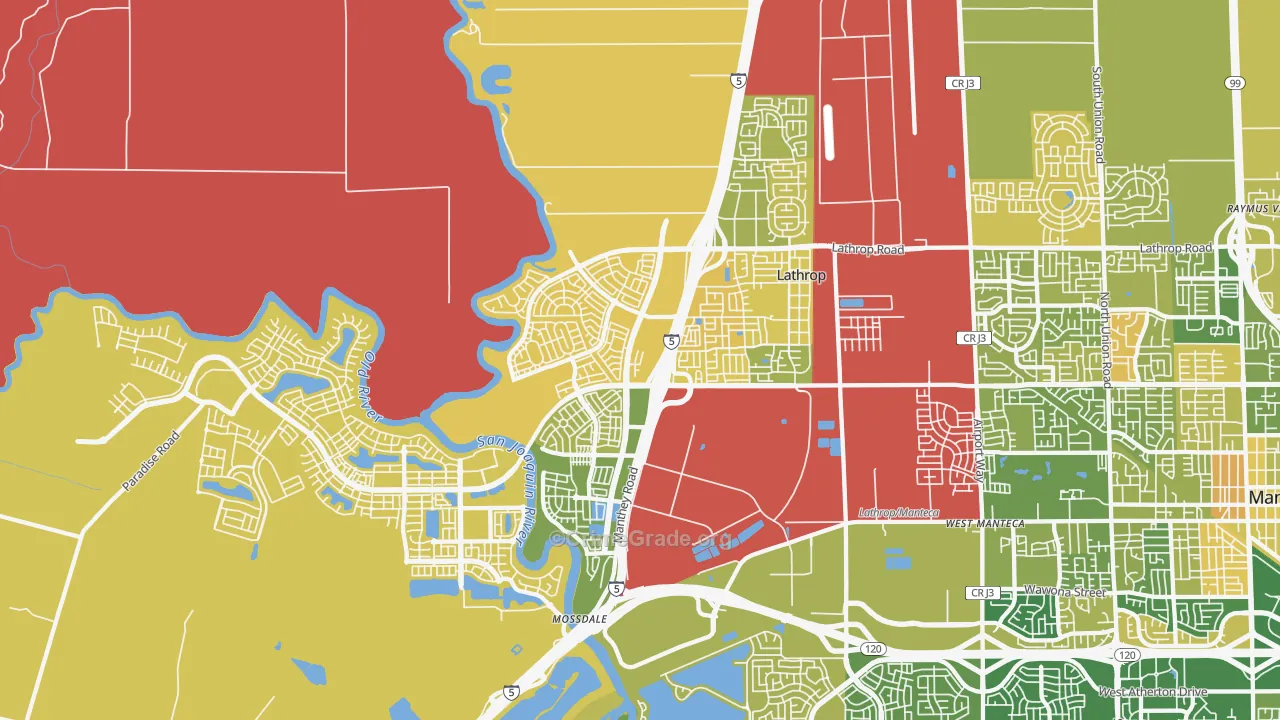 Lathrop, CA Map of Murder Rates