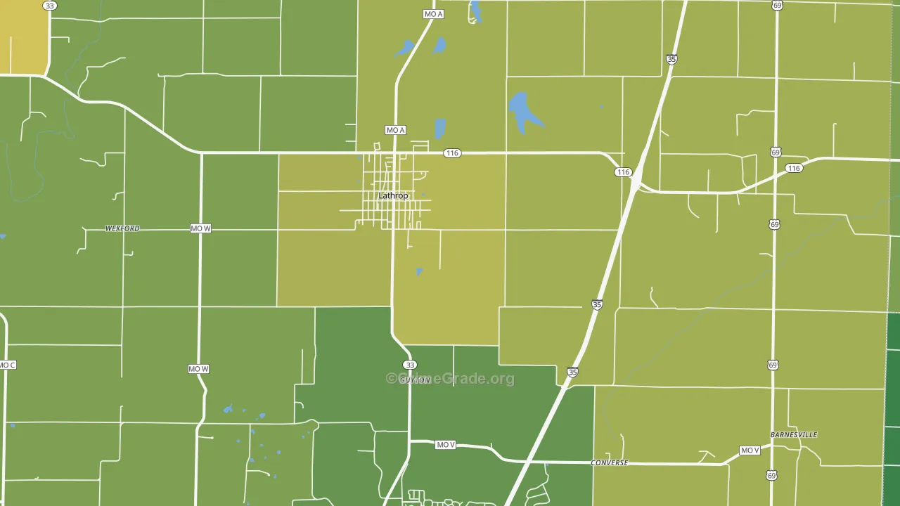 Lathrop, MO Map of Murder Rates