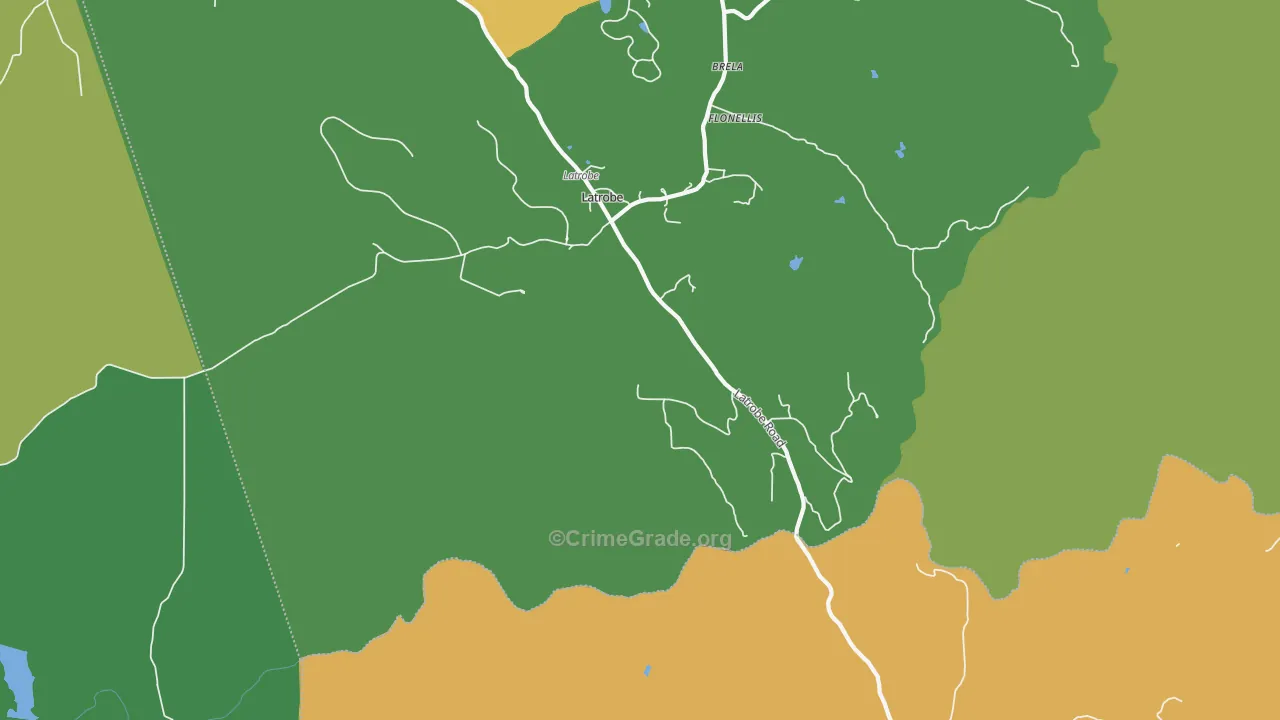 Latrobe, CA Map of Murder Rates