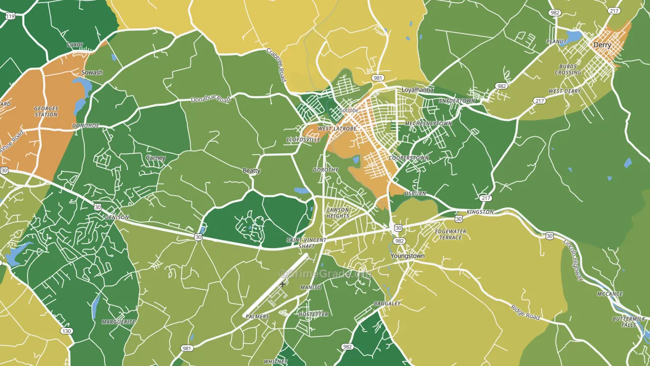 Latrobe, PA Map of Murder Rates