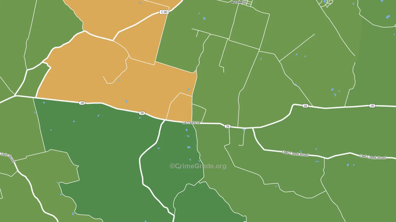 Lattasville, OH Map of Murder Rates