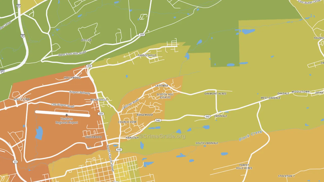Lattimer, PA Map of Murder Rates