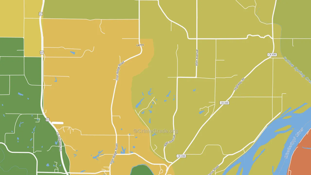 Latty, IA Map of Murder Rates