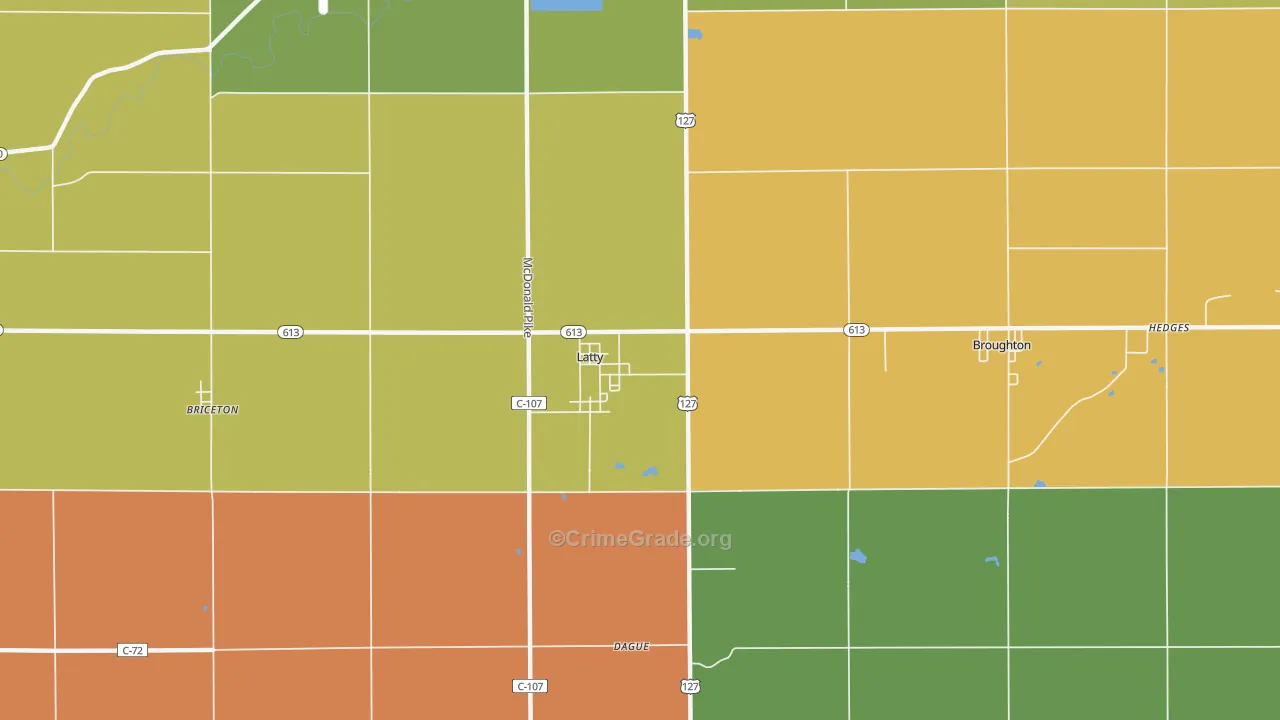 Latty, OH Map of Murder Rates