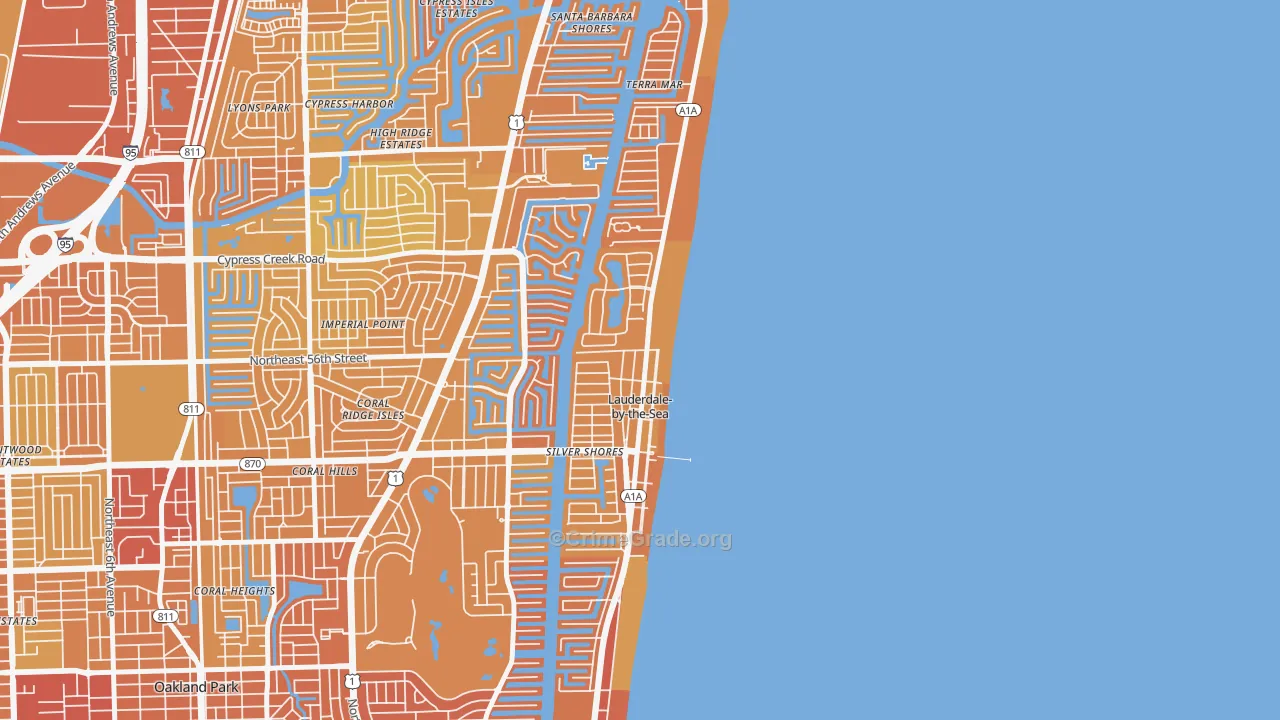 Lauderdale-by-the-Sea, FL Map of Murder Rates
