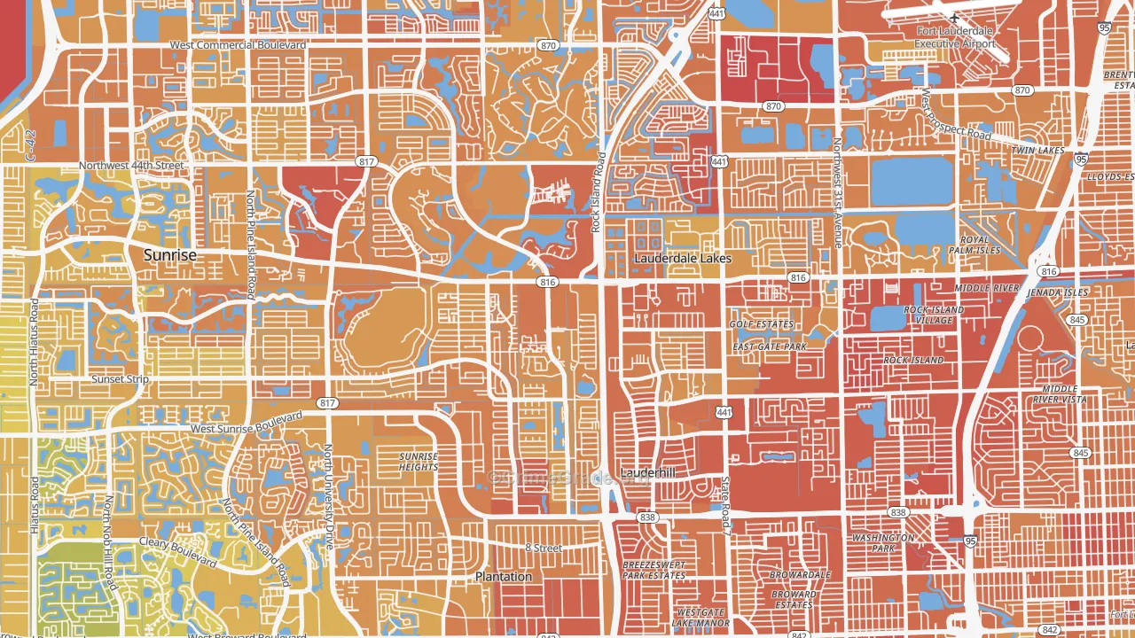 Lauderhill, FL Map of Murder Rates