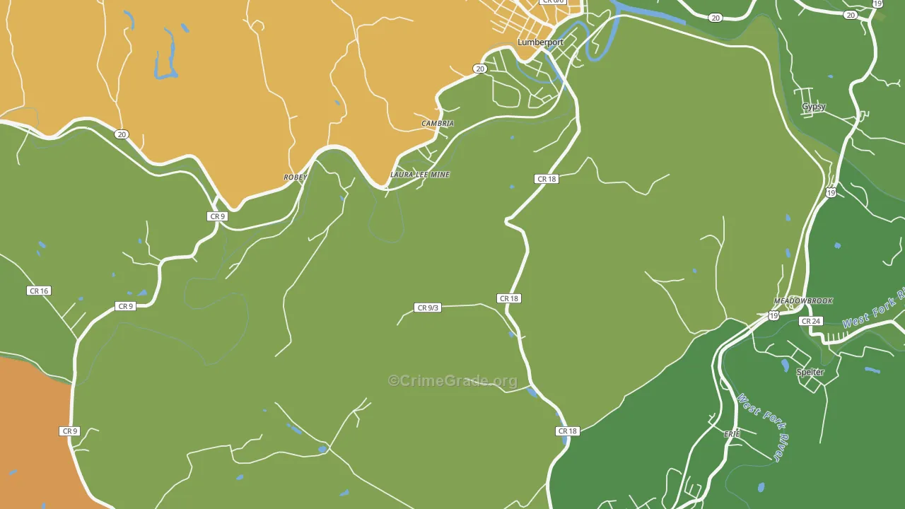 Laura Lee Mine, WV Map of Murder Rates