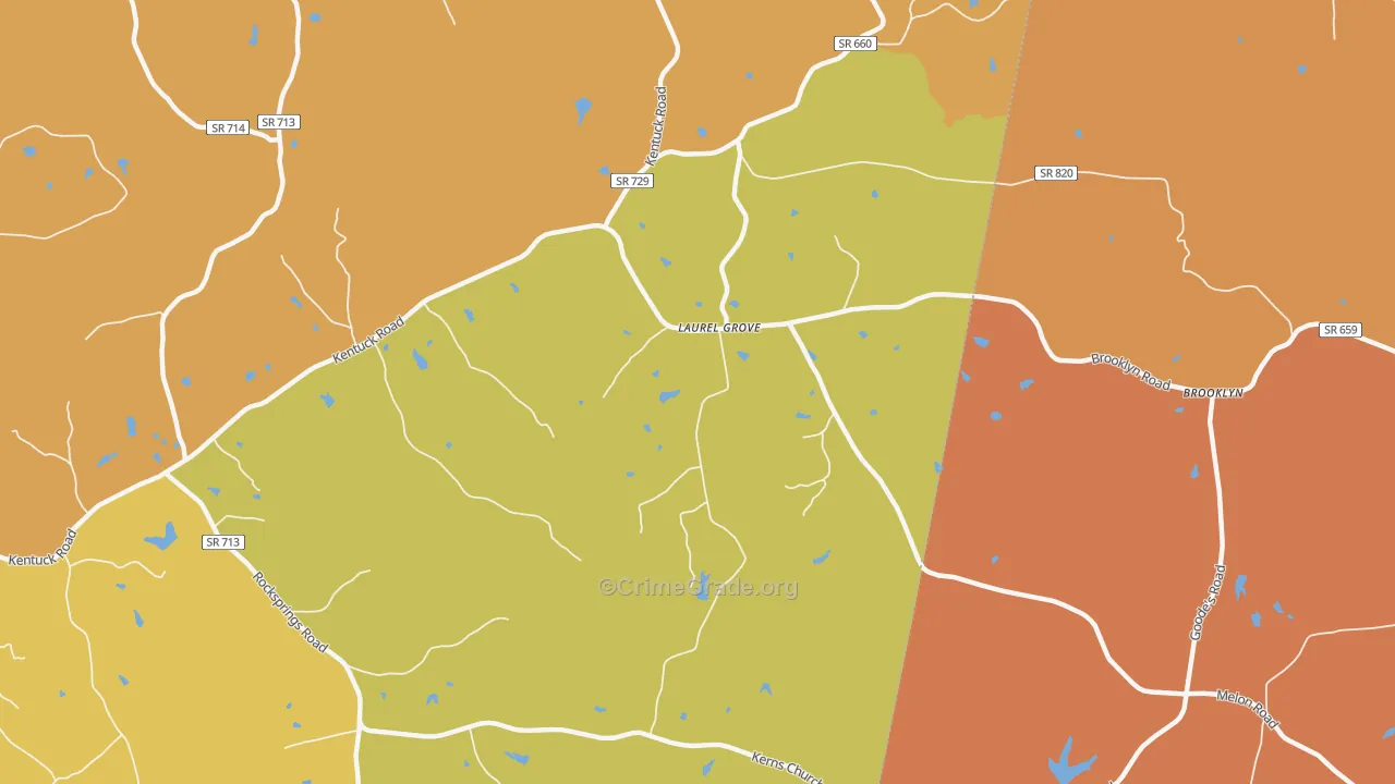 Laurel Grove, VA Map of Murder Rates