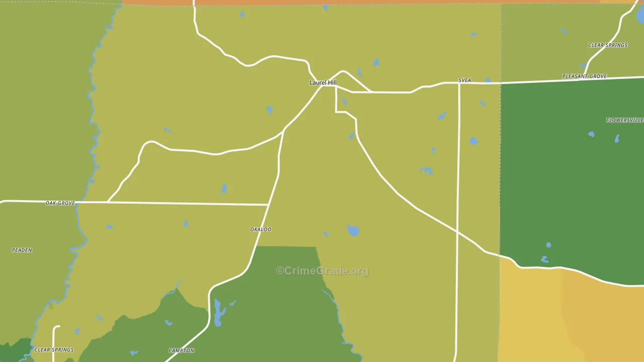 Laurel Hill, FL Map of Murder Rates