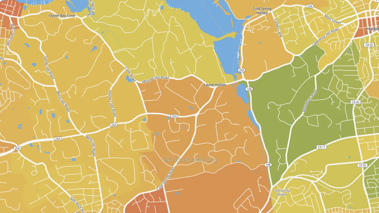Laurel Hollow, NY Map of Murder Rates