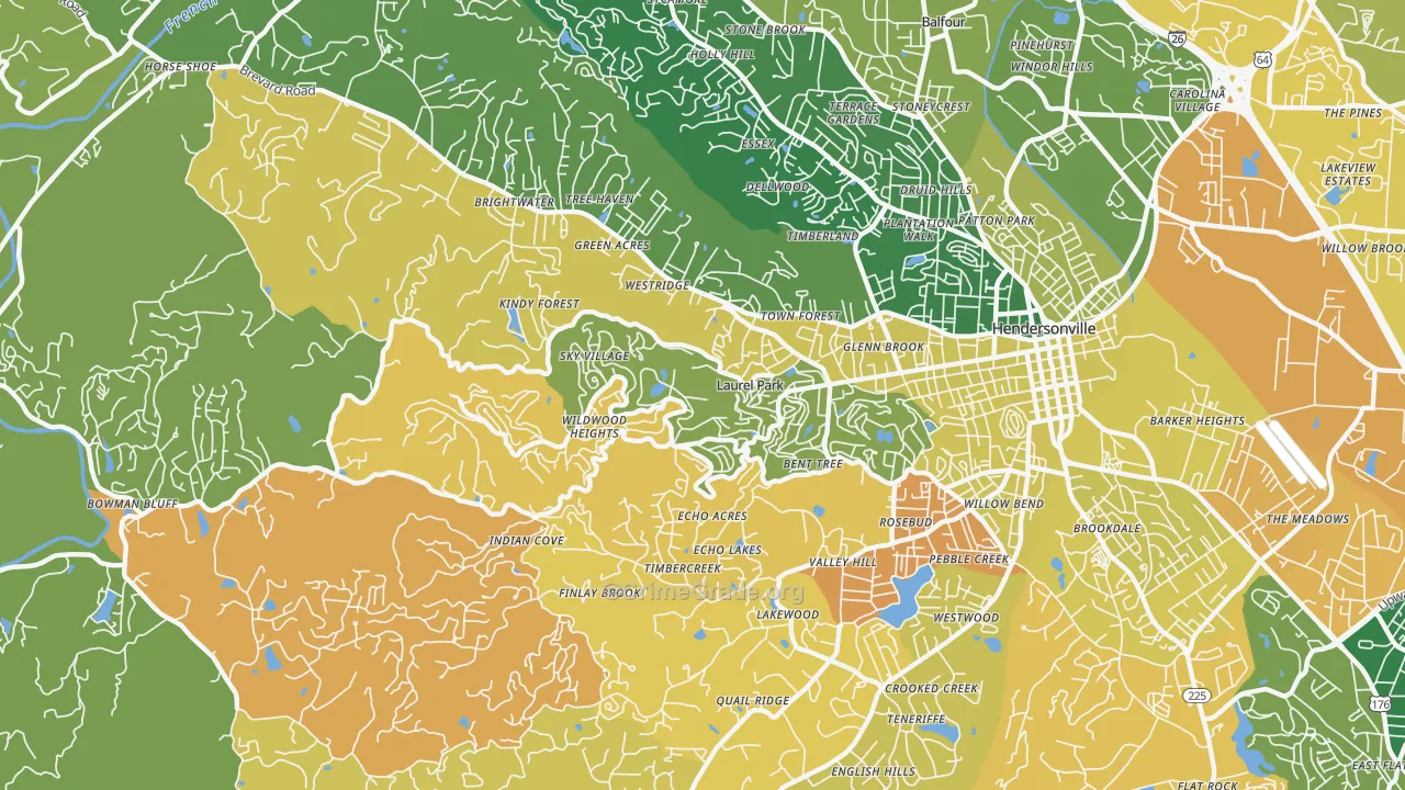 Laurel Park, NC Map of Murder Rates