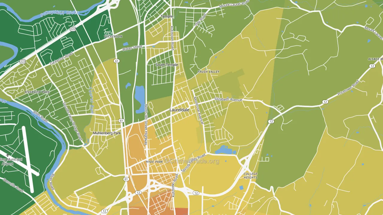 Laureldale, PA Map of Murder Rates