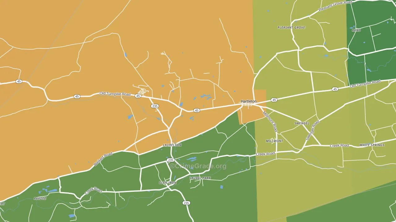Laurelton, PA Map of Murder Rates