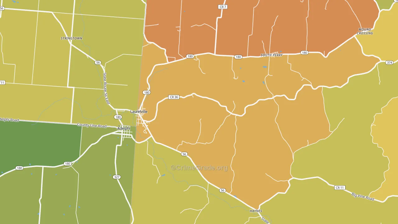 Laurelville, OH Map of Murder Rates