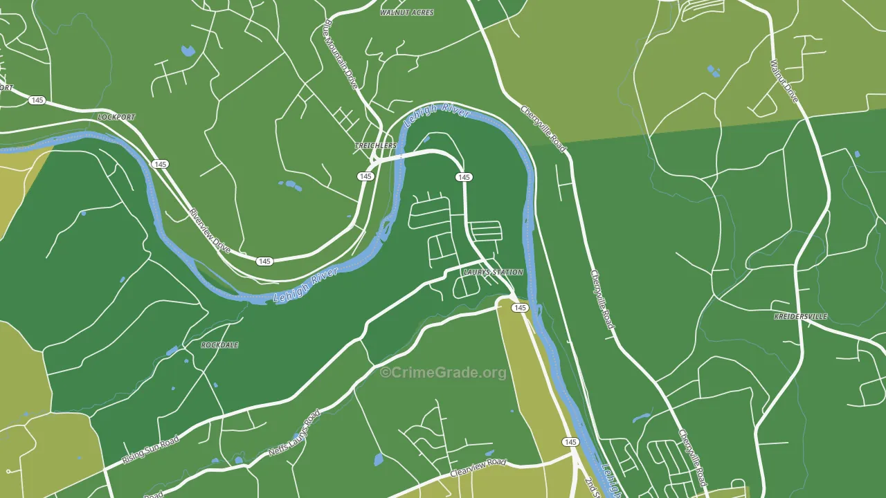 Laurys Station, PA Map of Murder Rates