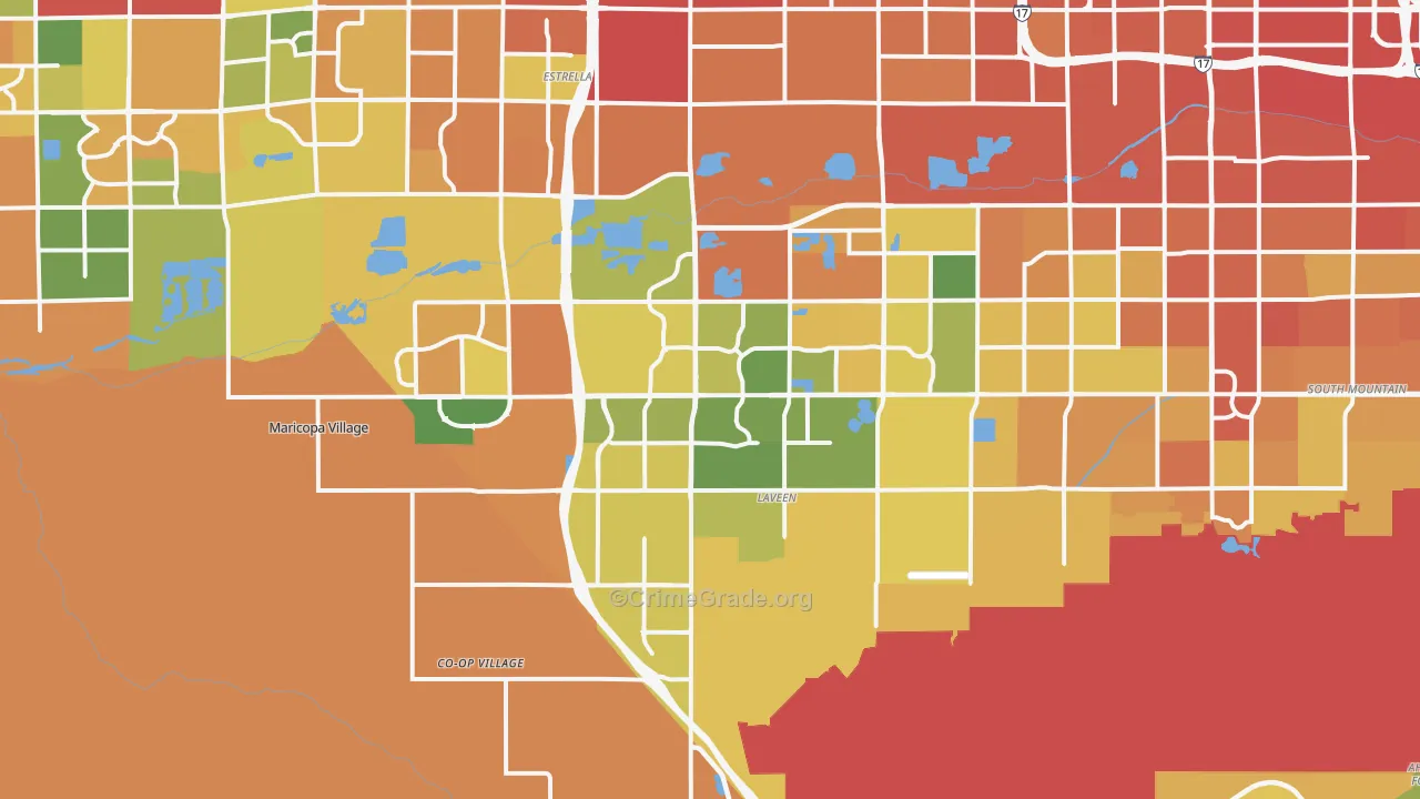Laveen, AZ Map of Murder Rates