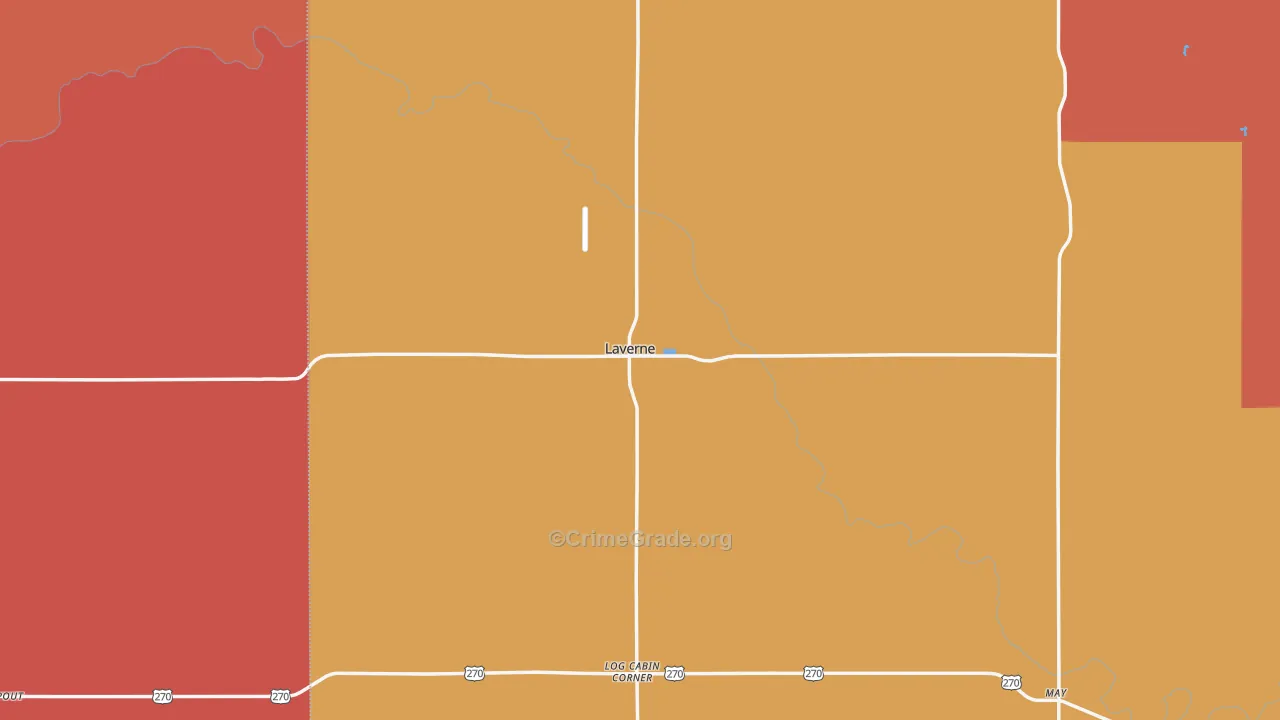 Laverne, OK Map of Murder Rates