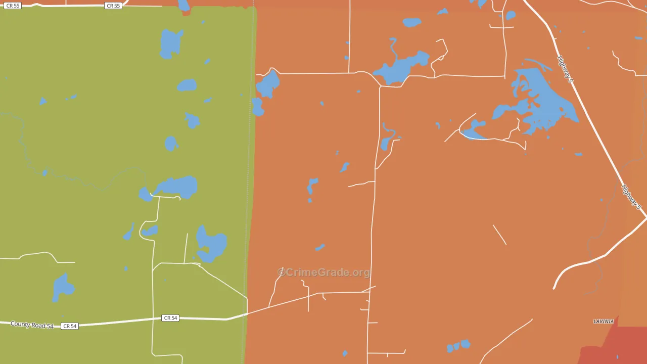 Lavinia, MN Map of Murder Rates