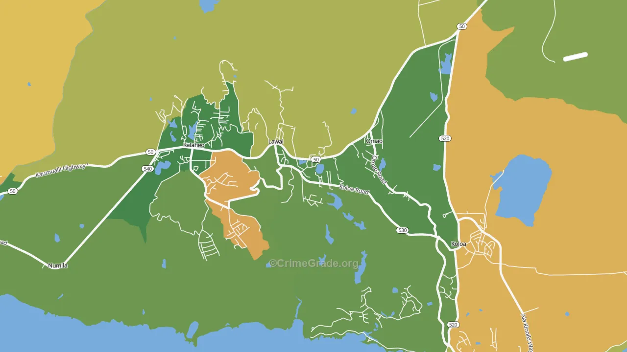 Lawai, HI Map of Murder Rates