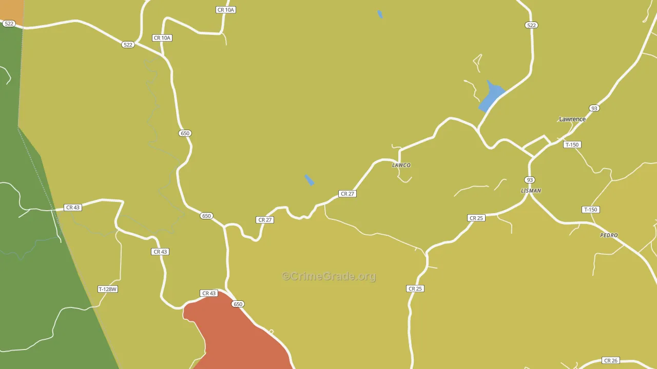 Lawco, OH Map of Murder Rates