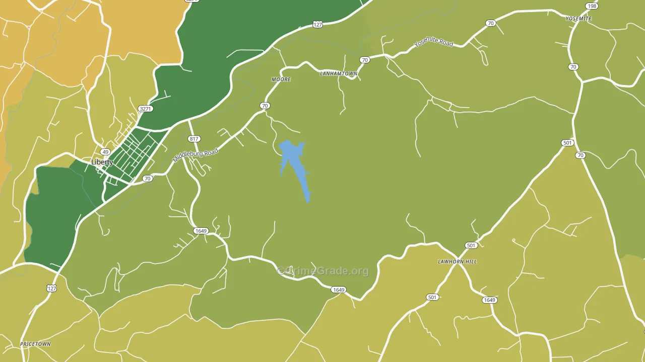 Lawhorn Hill, KY Map of Murder Rates