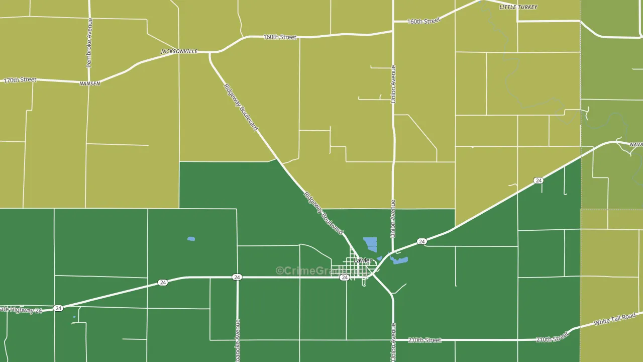Lawler, IA Map of Murder Rates