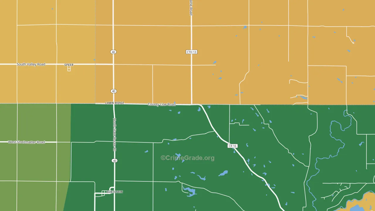 Lawn Ridge, IL Map of Murder Rates