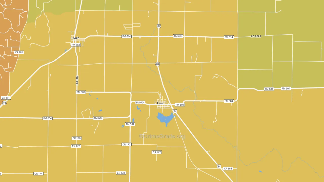 Lawn, TX Map of Murder Rates
